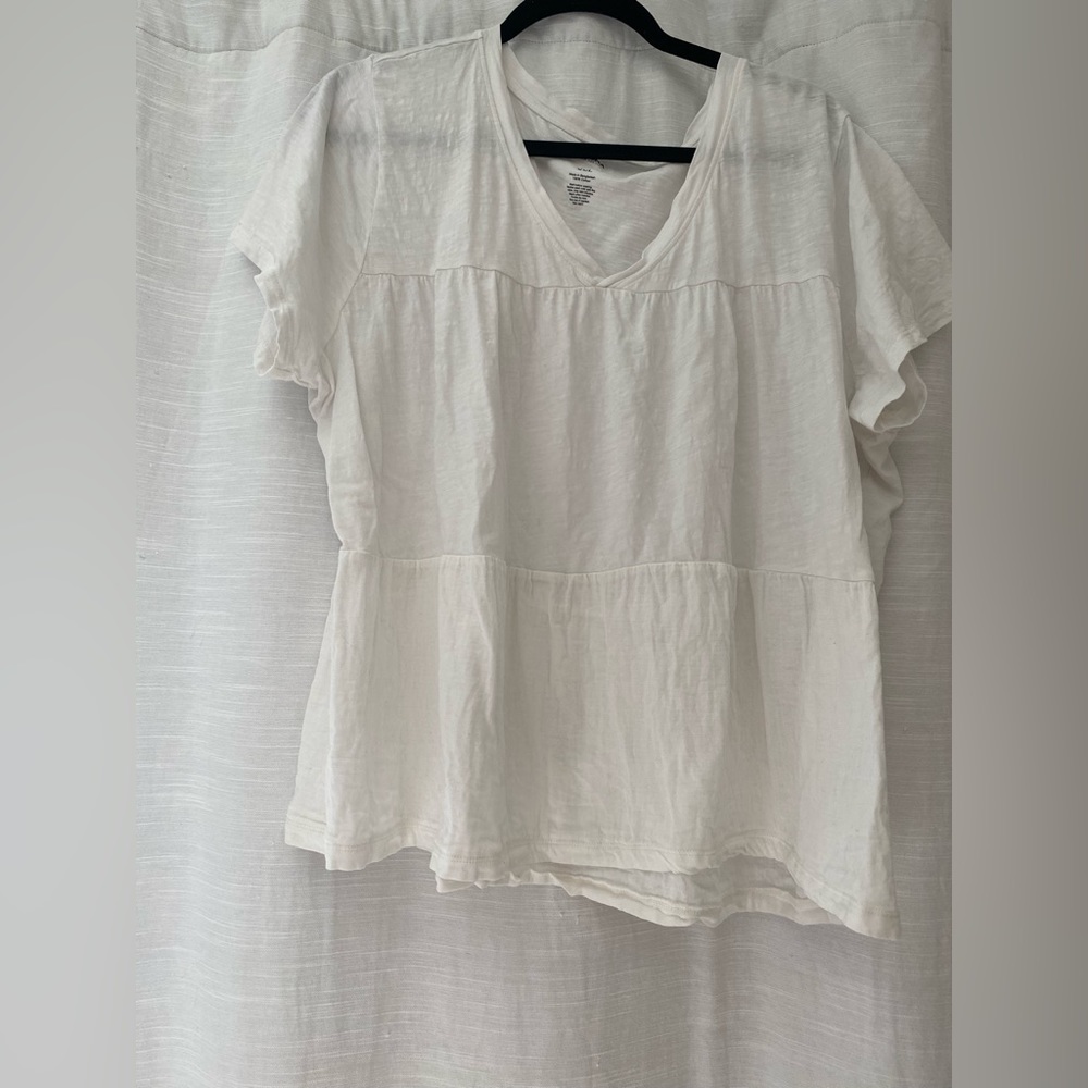Sonoma women’s Basic White cotton tiered shirt XXL